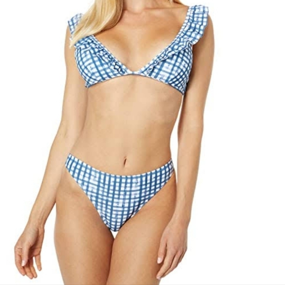 NWT* Southern Tide* Gingham Bikini* Seven Seas Blue* Sz L